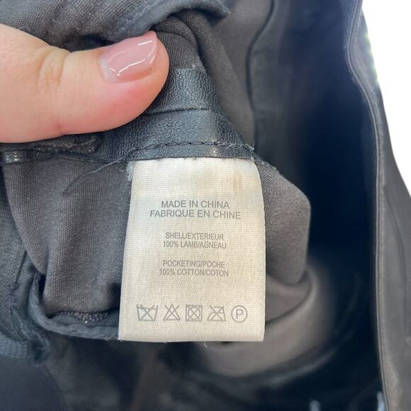 Helmut Lang Black Leather Pull-On Skinny Legging Moto Pants Size 0 *Flawed - Picture 10 of 11